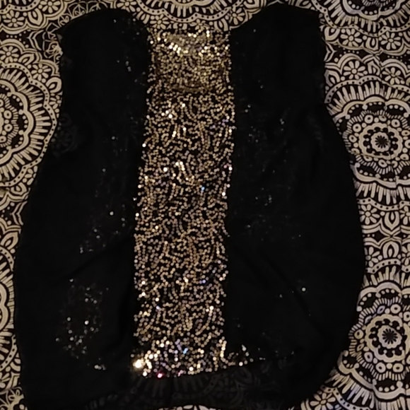 Black sequin blouse sm-md - Picture 2 of 2